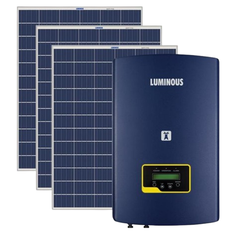 On-grid solar panels with a Luminous inverter